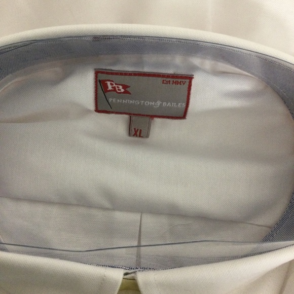 Pennington Bailes Shirt Button Front Long Sleeve Men Color White  Size XL - Picture 5 of 11